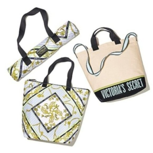 New Victoria's Secret 2 in 1 Carryall Tote with Removable Insulated Cooler Bag - Picture 8 of 9